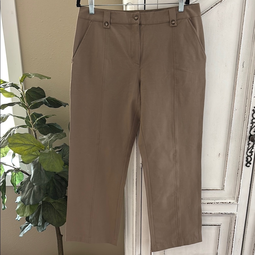 LL Bean women's 14 Reg. Nylon Spandex khaki Tan pants 0 DCG2 Stretch